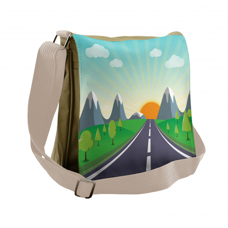 Road Trip Forest Messenger Bag