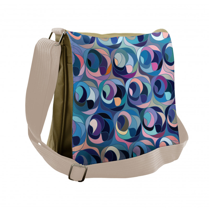 Motley Retro Curvy Shapes Messenger Bag