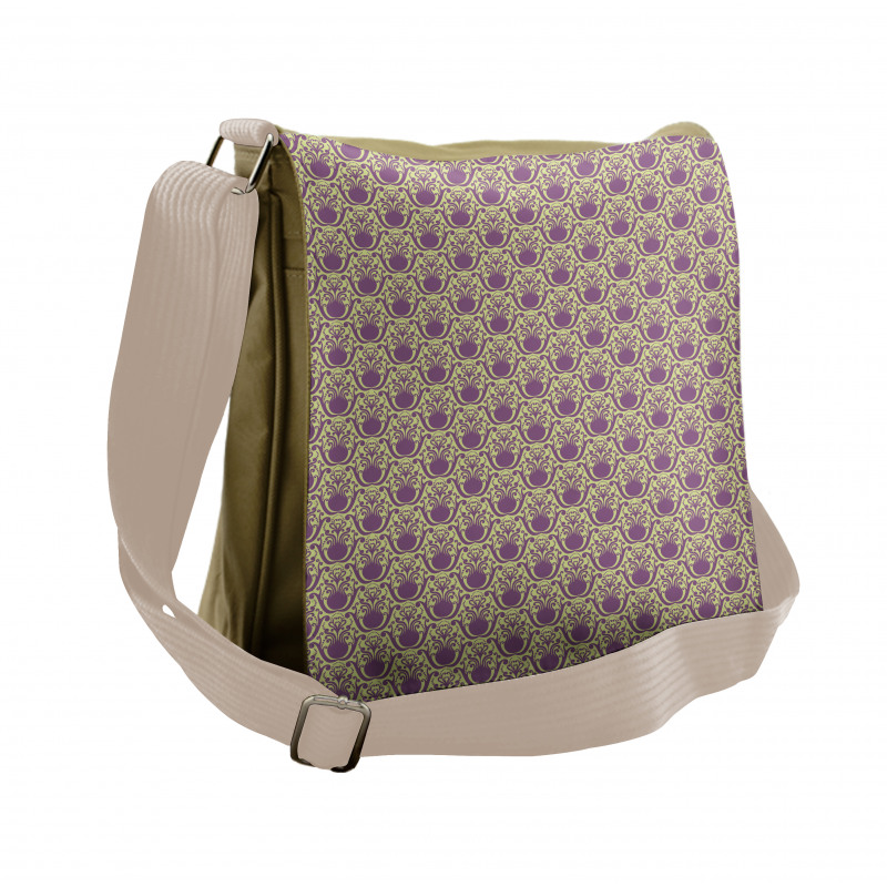 Abstract Damask Style Messenger Bag