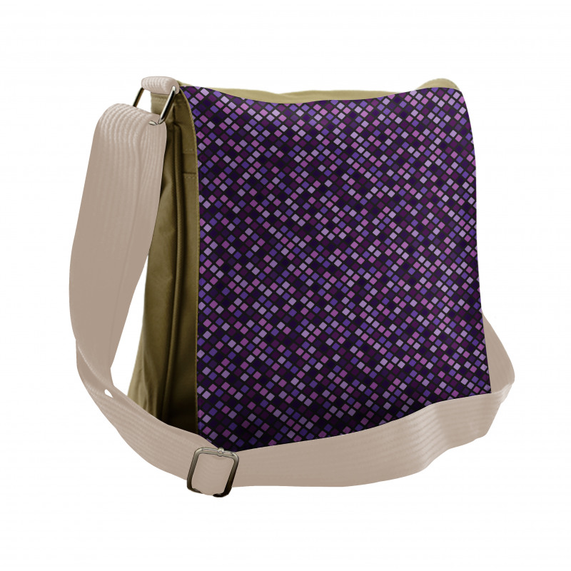 Diamond Shape Mosaic Tiles Messenger Bag