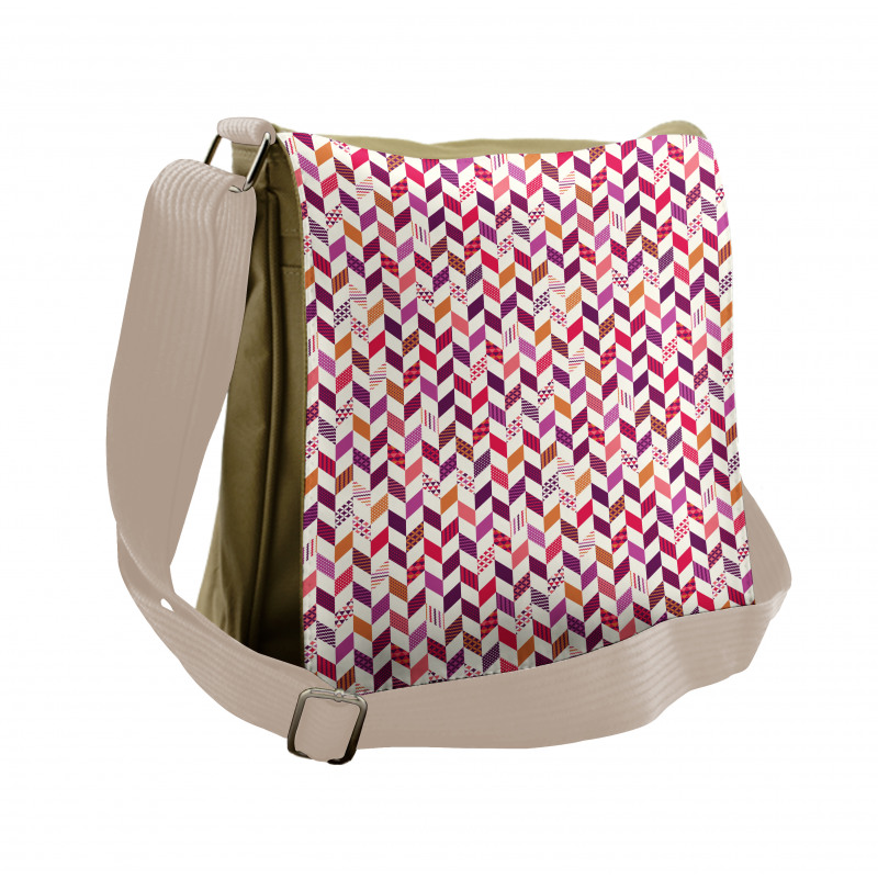 Colorful Herringbone Messenger Bag