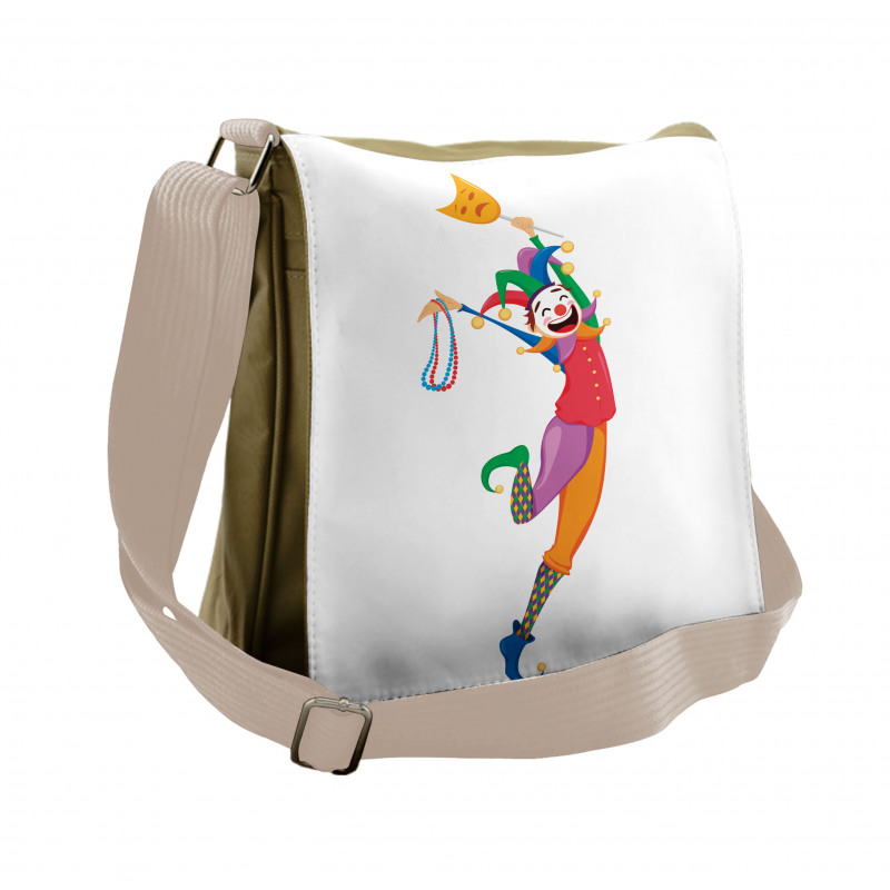 Jester with a Mask Messenger Bag