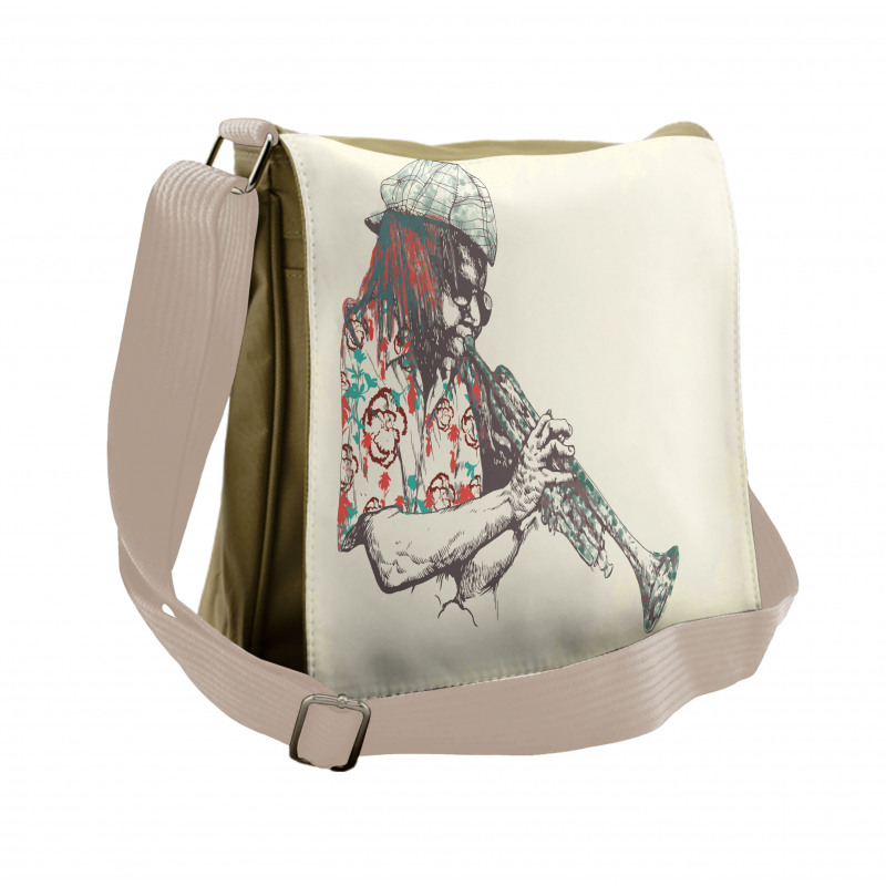 Hand Drawn Player Messenger Bag