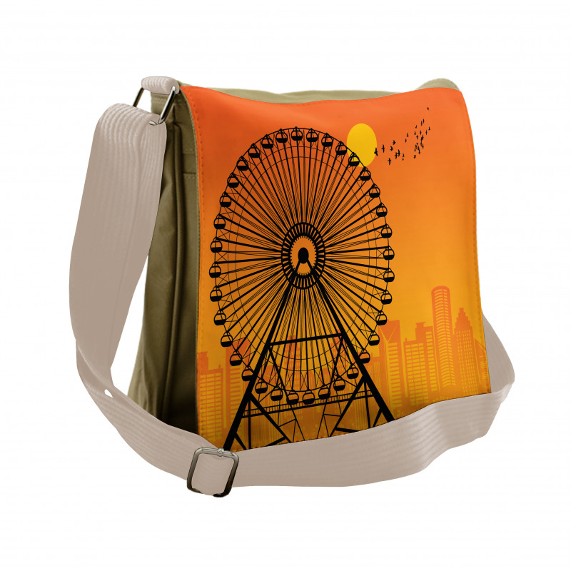 Cityscape Sunset Messenger Bag