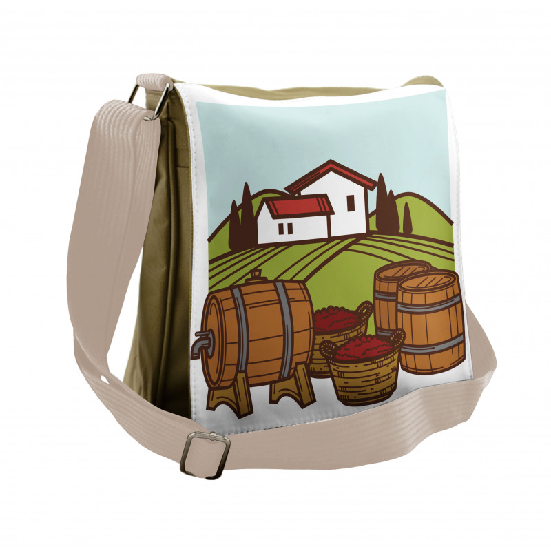 Retro Vineyard Harvest Messenger Bag