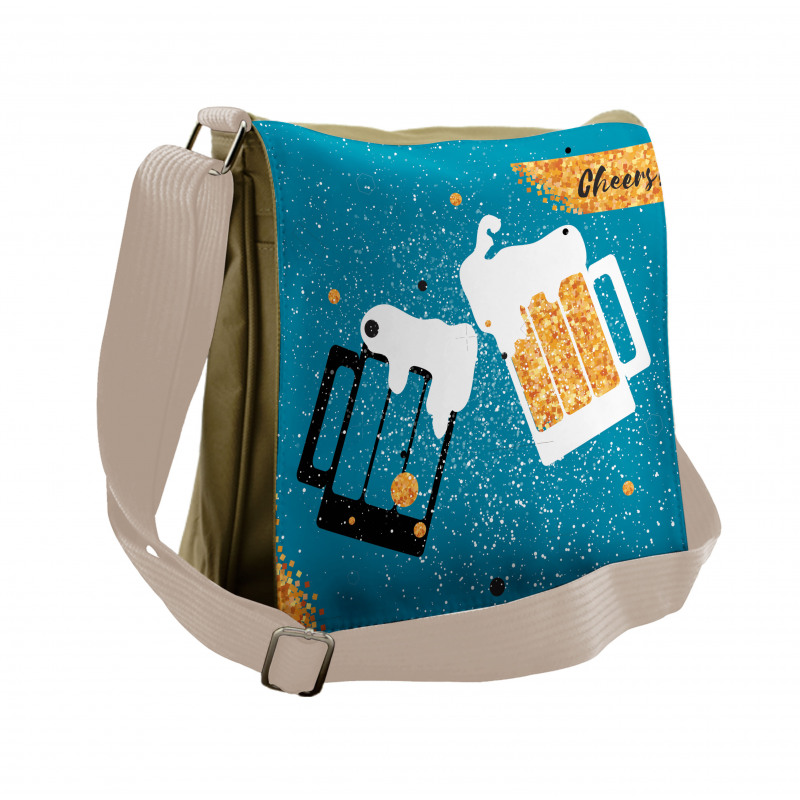 Beer Mugs Toasting Messenger Bag