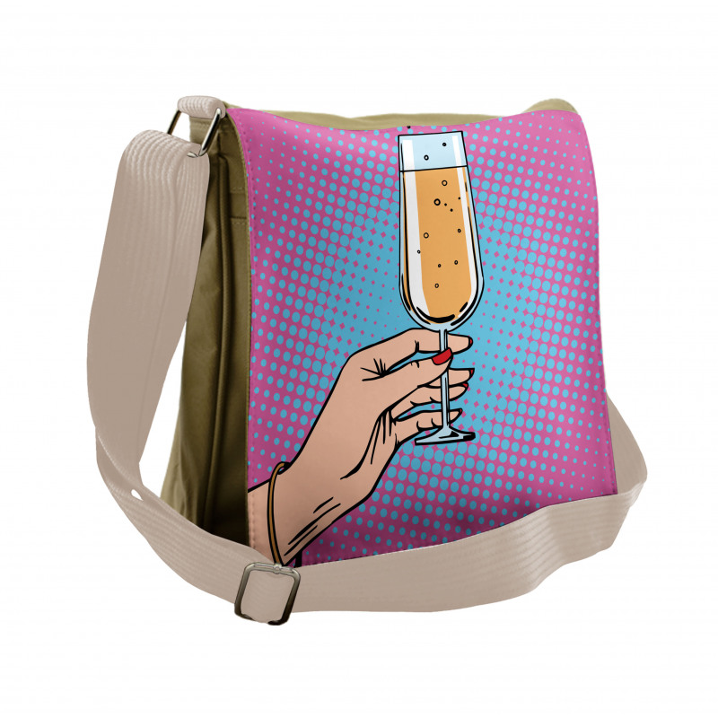 Pop Art Comic Champagne Messenger Bag