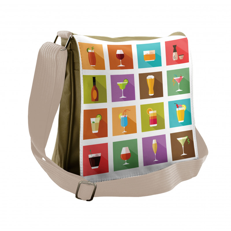 Graphic Square Tiles Messenger Bag