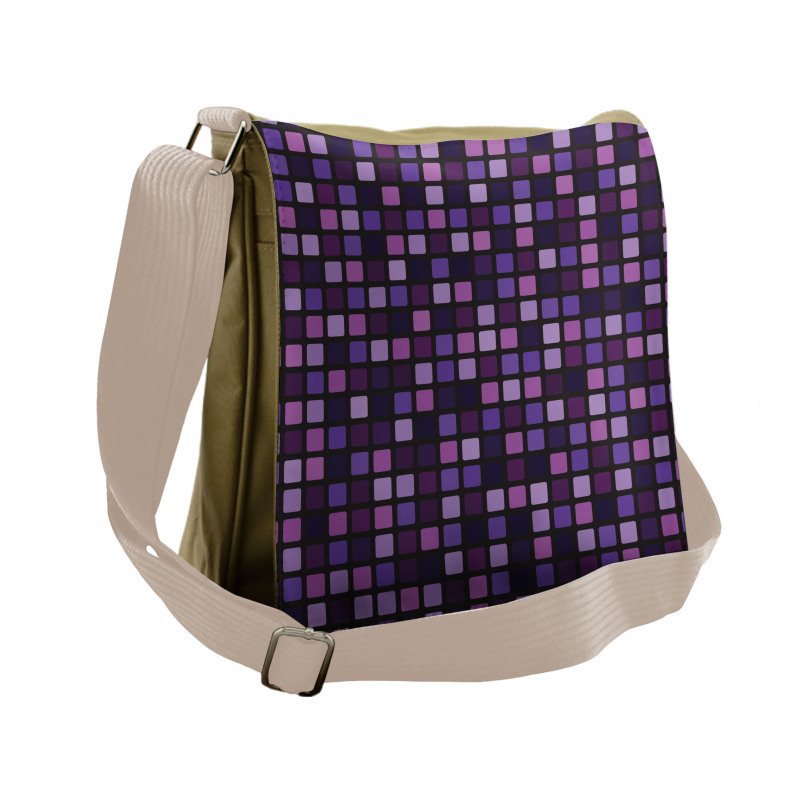 Beveled Square Mosaic Tile Messenger Bag