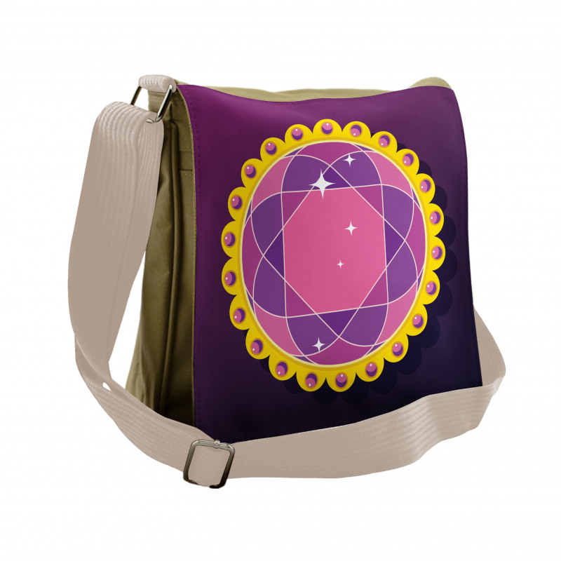 Abstract Round Gem Messenger Bag