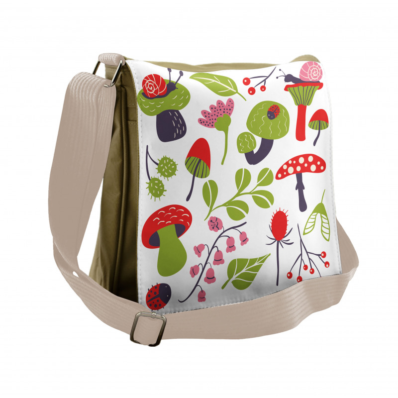 Forest Thistle Lilies Messenger Bag