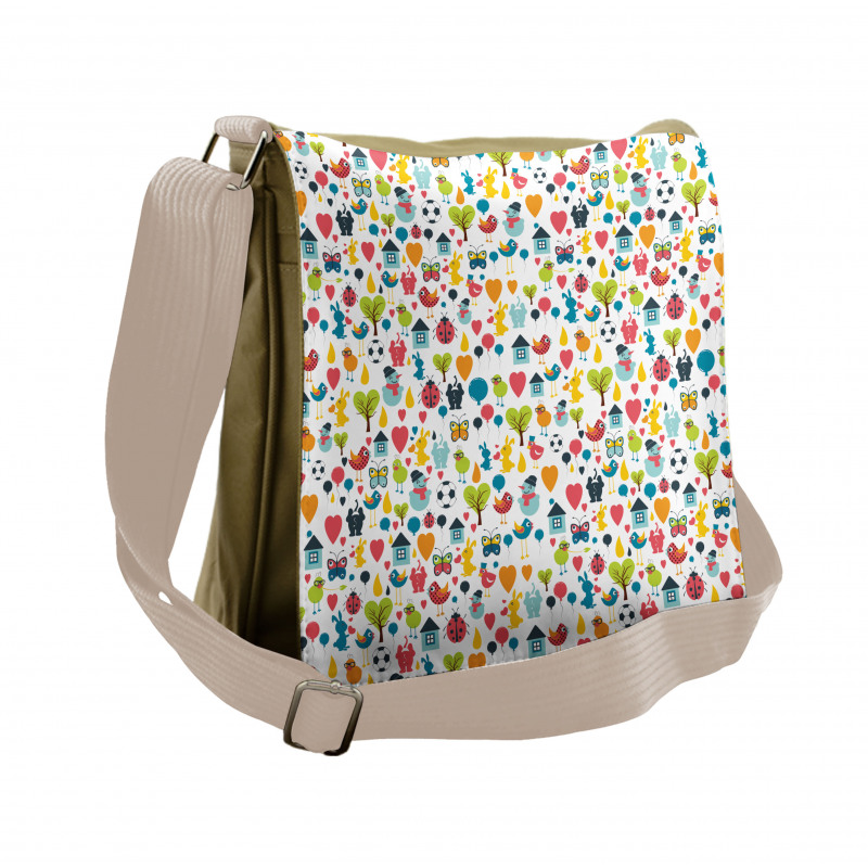 Cartoon Elements Birds Messenger Bag