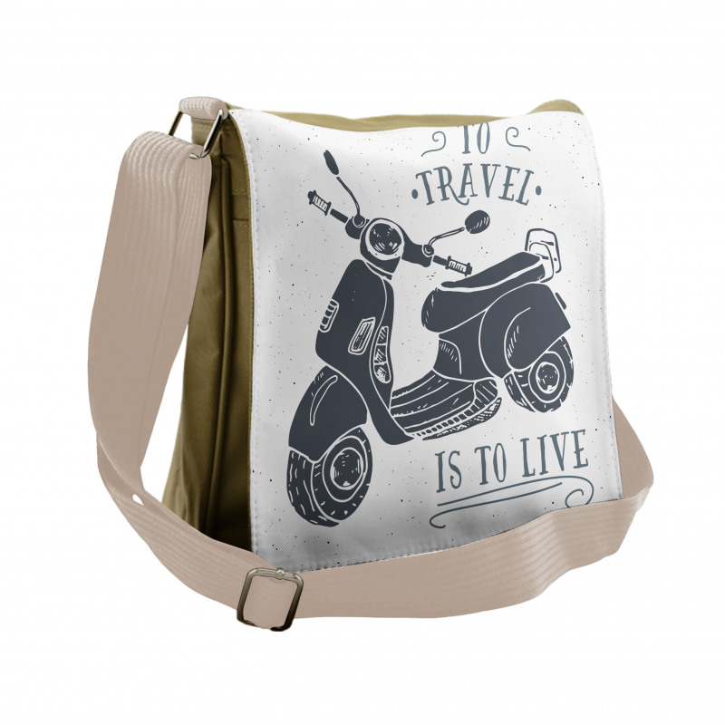 Sketch Scooter Motif Messenger Bag