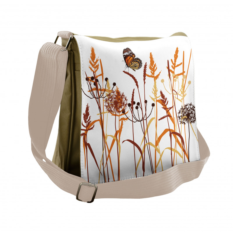 Composition with Leaves Messenger Bag