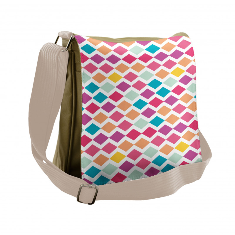 Rhombus Shapes Mosaic Messenger Bag