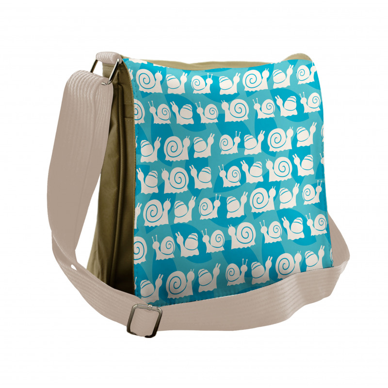 Cartoon Snails Leaves Messenger Bag