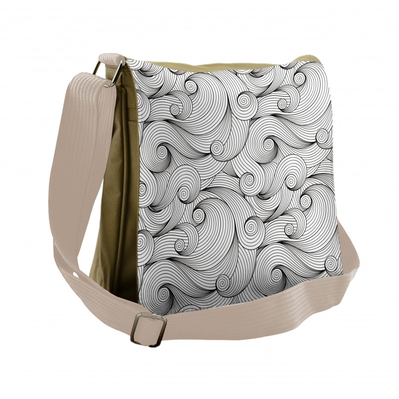 Curled Waves Messenger Bag