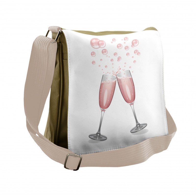 Glasses with Blush Drink Messenger Bag