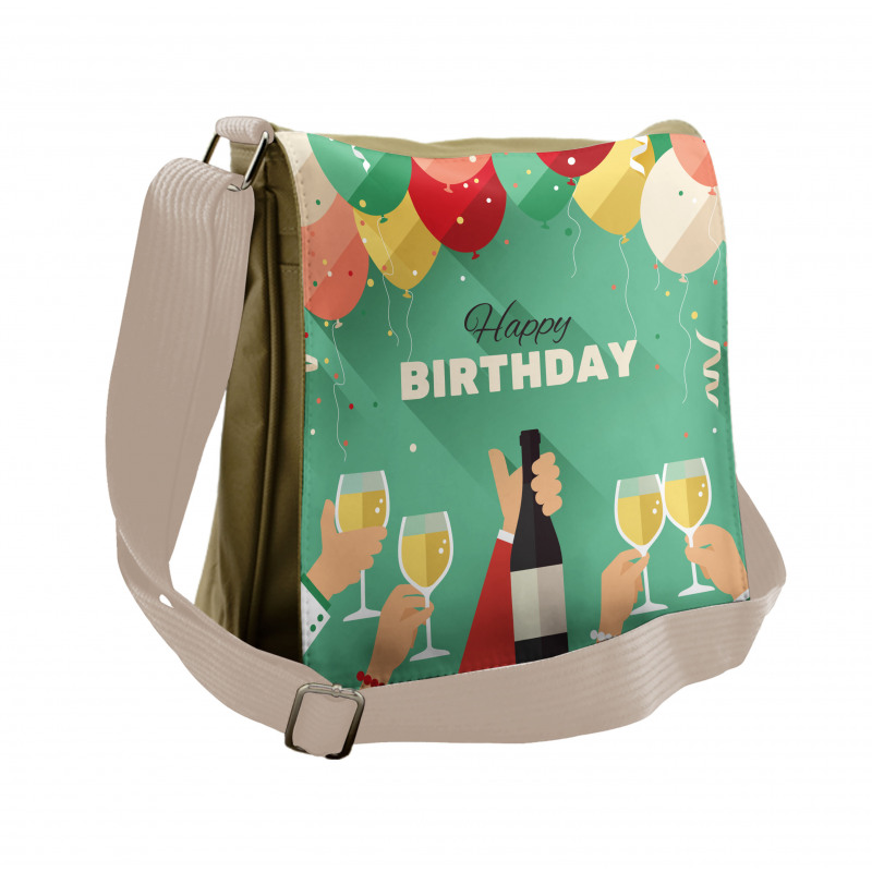 Happy Birthday Greeting Messenger Bag