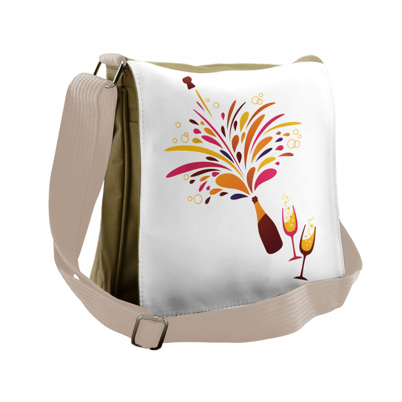 Colorful Champagne Splash Messenger Bag