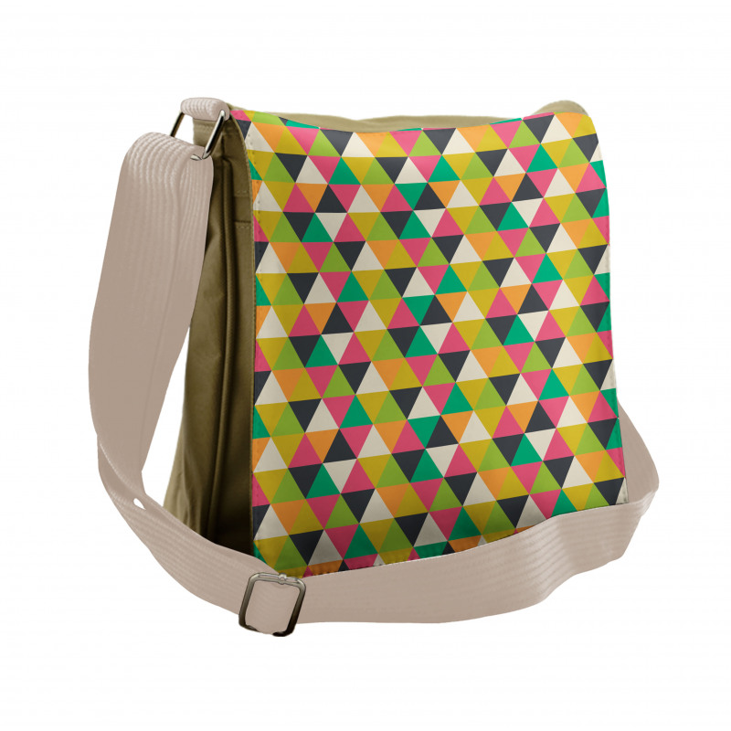 Retro Hipster Mosaic Tile Messenger Bag