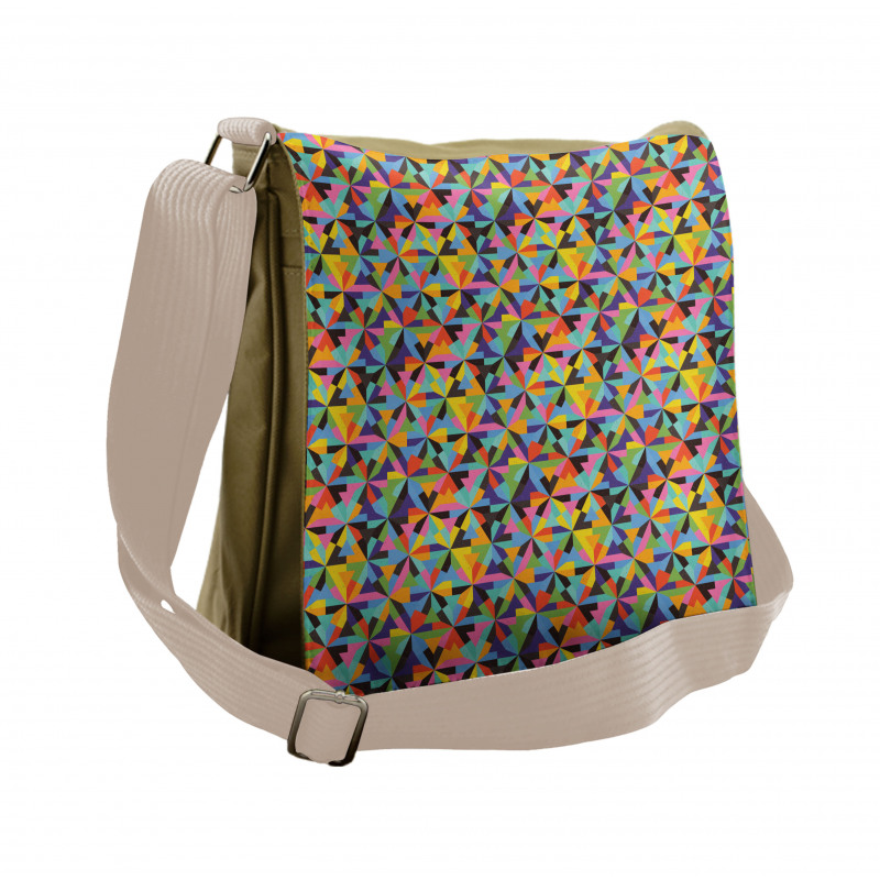 Colorful Triangle Shapes Messenger Bag