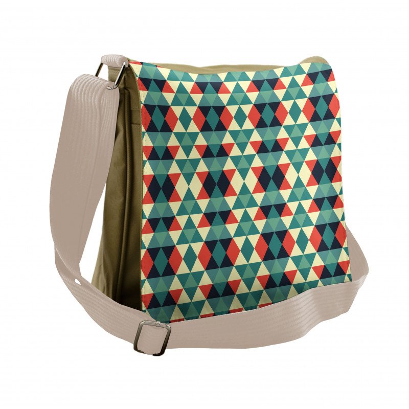 Colorful Grid Retro Style Messenger Bag