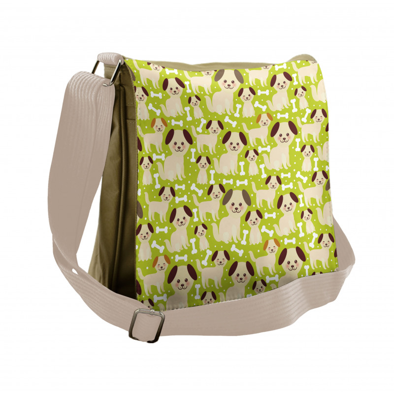 Puppies with Smiling Faces Messenger Bag