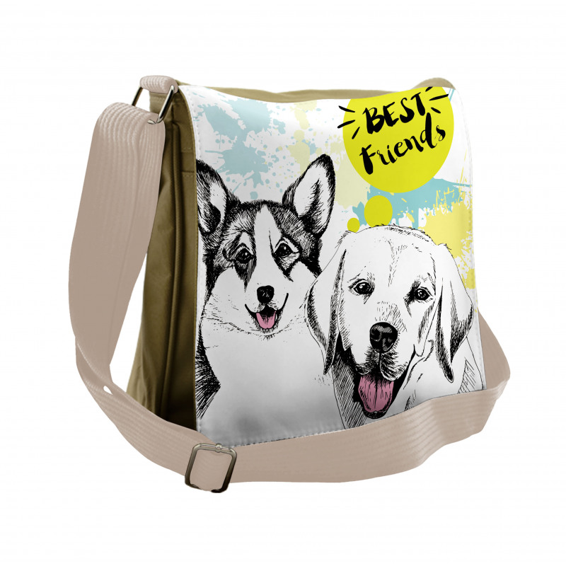 Best Friends Typography Messenger Bag