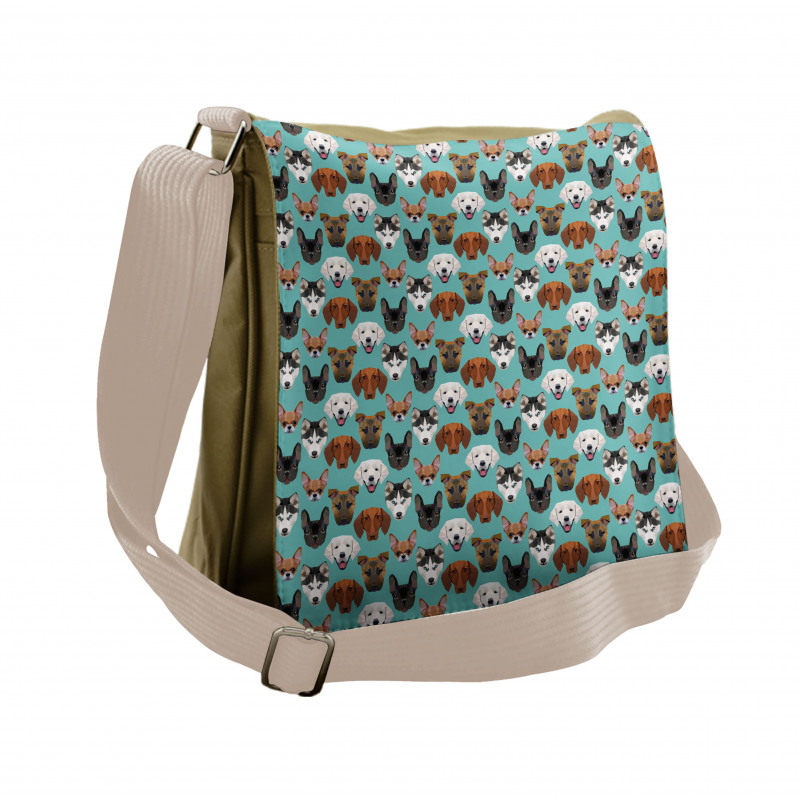 Polygonal Art Different Breeds Messenger Bag