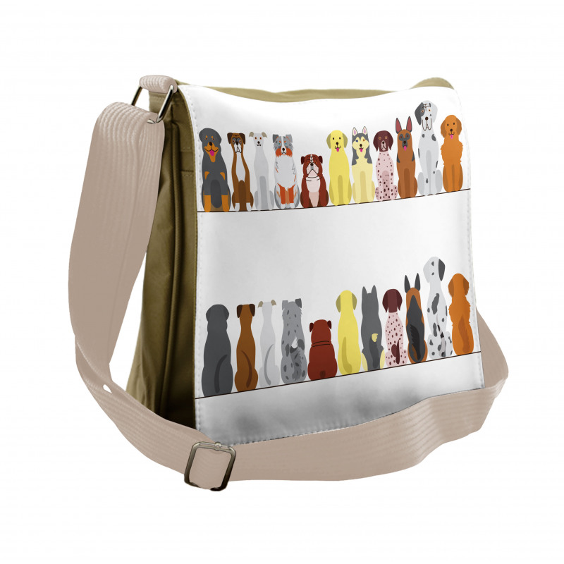 Simplistic Dog Animal Messenger Bag