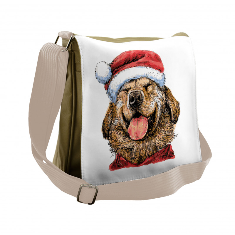 Funny Terrier Smiling Xmas Messenger Bag