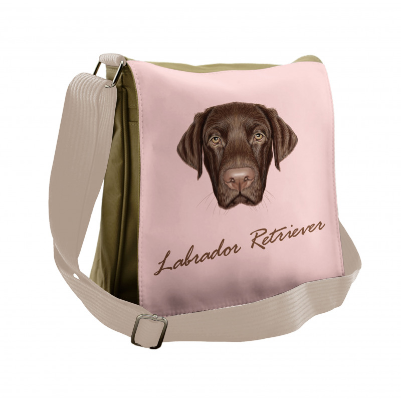 Modern Retriever Portrait Messenger Bag