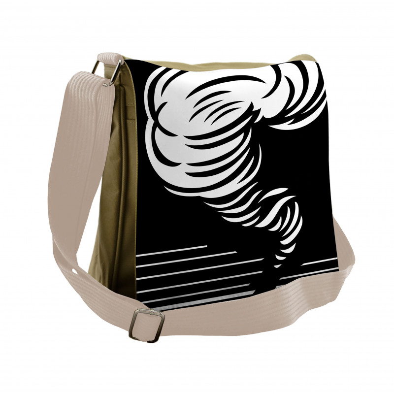 Monochrome Twister Design Messenger Bag