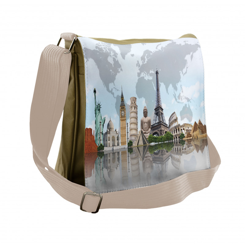 Landmark Buildings Photo Messenger Bag