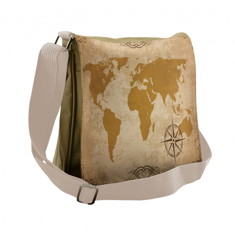 Vintage Cartography Art Messenger Bag