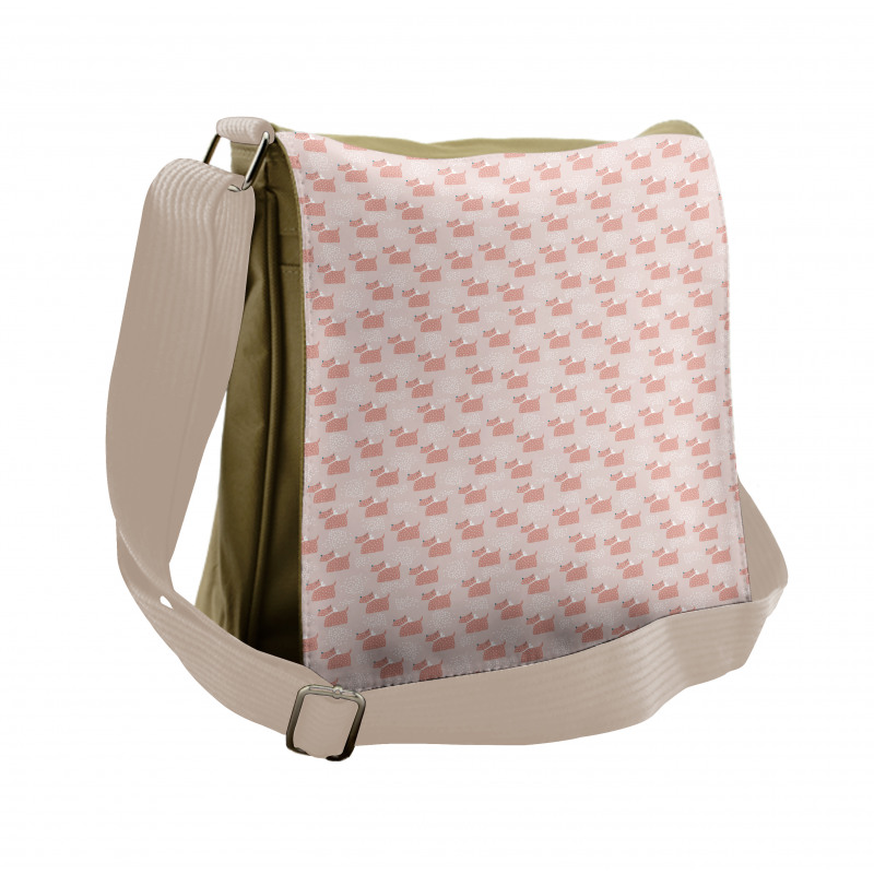 Abstract Puppy Dogs with Dots Messenger Bag