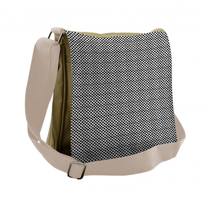 Checkered Abstract Style Messenger Bag