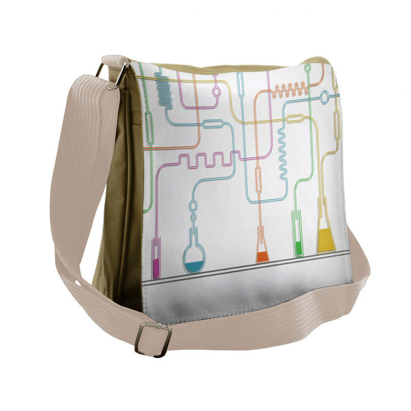 Beakers with Solution and Tubes Messenger Bag