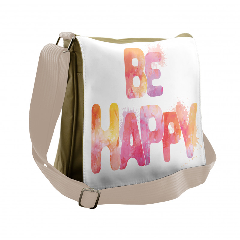 Watercolor Inscription Art Messenger Bag