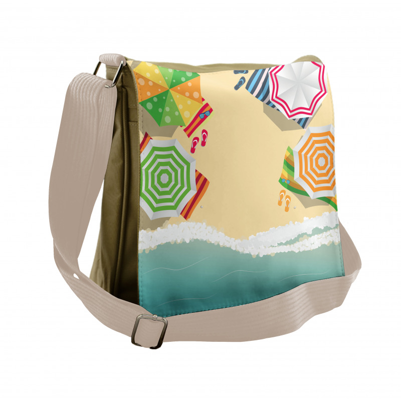 Sandy Beach Umbrellas Messenger Bag