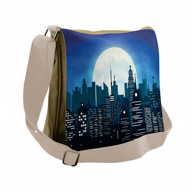 Modern Capital Moon Night Messenger Bag