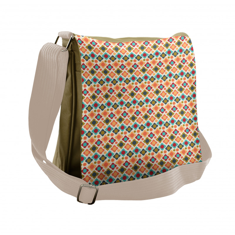 Colorful Floral Motifs Boho Messenger Bag