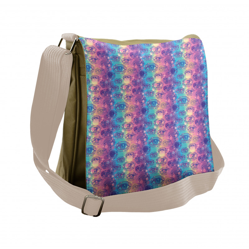 Vertical Colorful Stripes Messenger Bag