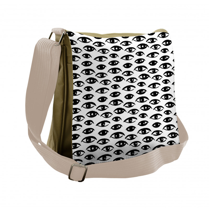 Sketch Style Eyes Messenger Bag