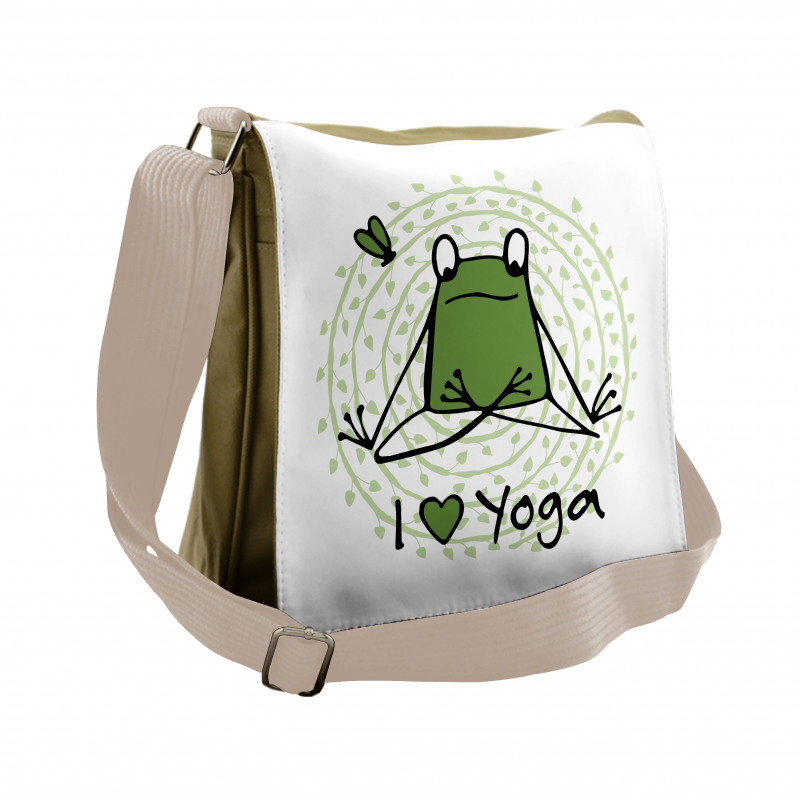 I Love Yoga Words Messenger Bag