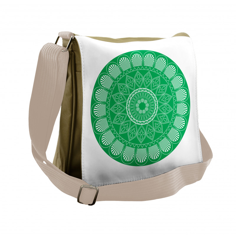 Oriental Flower Motif Messenger Bag