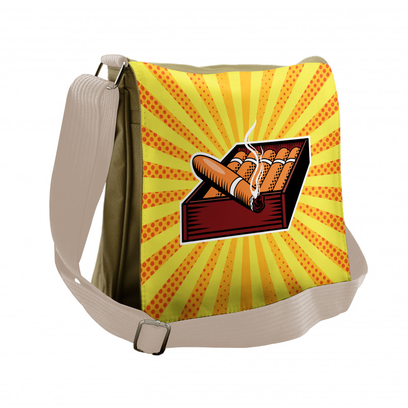 Cigar Box in Pop Art Style Messenger Bag