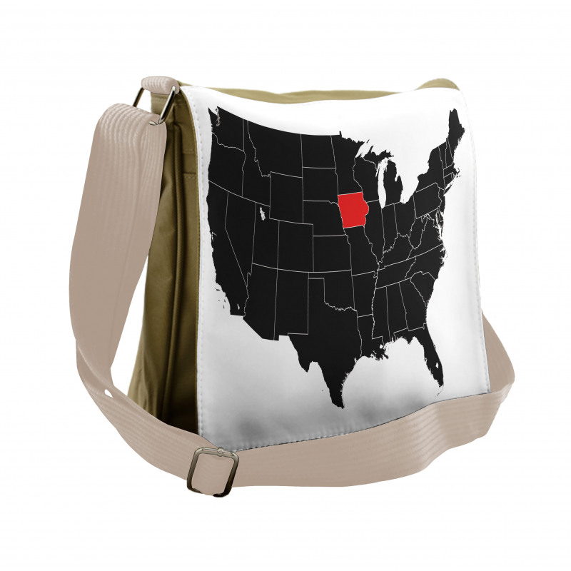 North America Map Design Messenger Bag