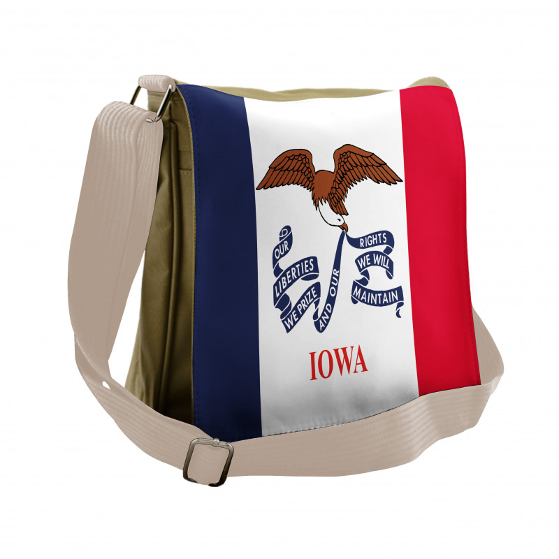 Flag Eagle and Words Messenger Bag